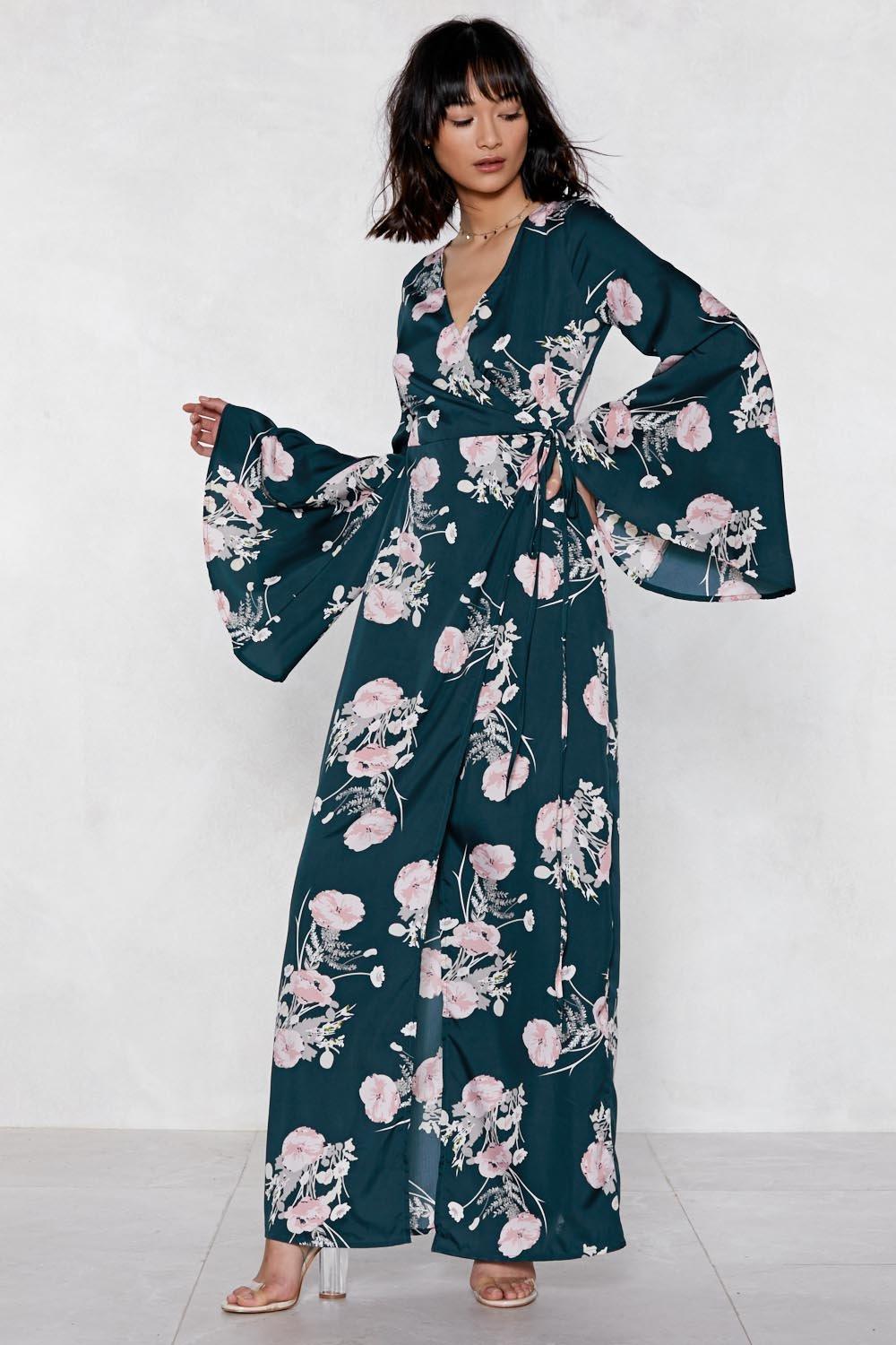 Жаккардовое кимоно макси